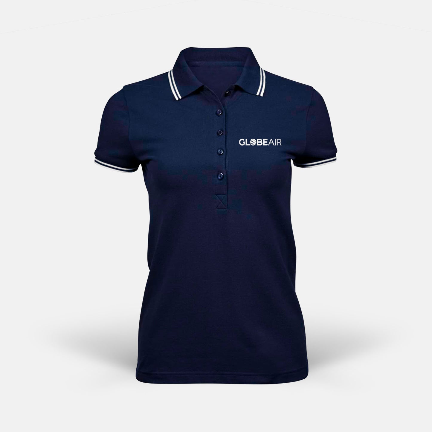 GlobeAir Tee Jays Luxury Stripe Stretch Polo Female